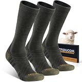 Fiducom Merino Wool Work Boot Socks for Men Hiking...