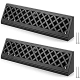 Blulu 2 Pack 15 Inch Baseboard Register Duct Opening Size Modern Design Vent Covers for Home Floor Wall Baseboard Air Covers Supply Floor Baseboard Diffuser Including Screws(Black)