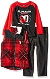 U.S. Polo Assn. Toddler Boys' Polar Fleece and Taslon Vest, Long Sleeve T-Shirt and Denim Jean