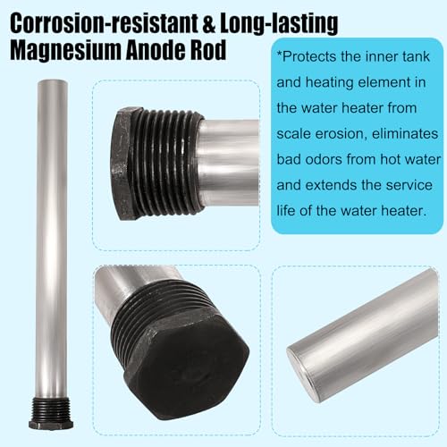 Image of OwnMy 5PCS RV Water Heater Elements with Socket Wrench, RV Water Heater Anode Rod Compatible with Suburban RV Water Heater Parts, Electric Hot Water Heater Element Replacement Kit for RV Campers