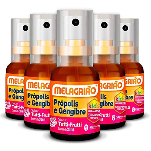 Kit 5 Melagrião Spray Própolis 30ml Catarinense Tutti Frutti