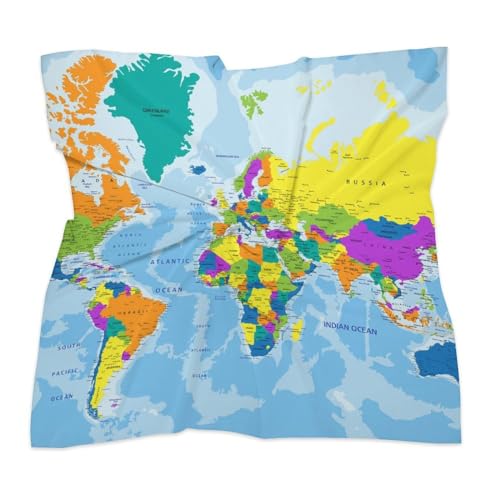 Silk Scarf Lightweight Square Neckerchief for Women's Neck Hair Head