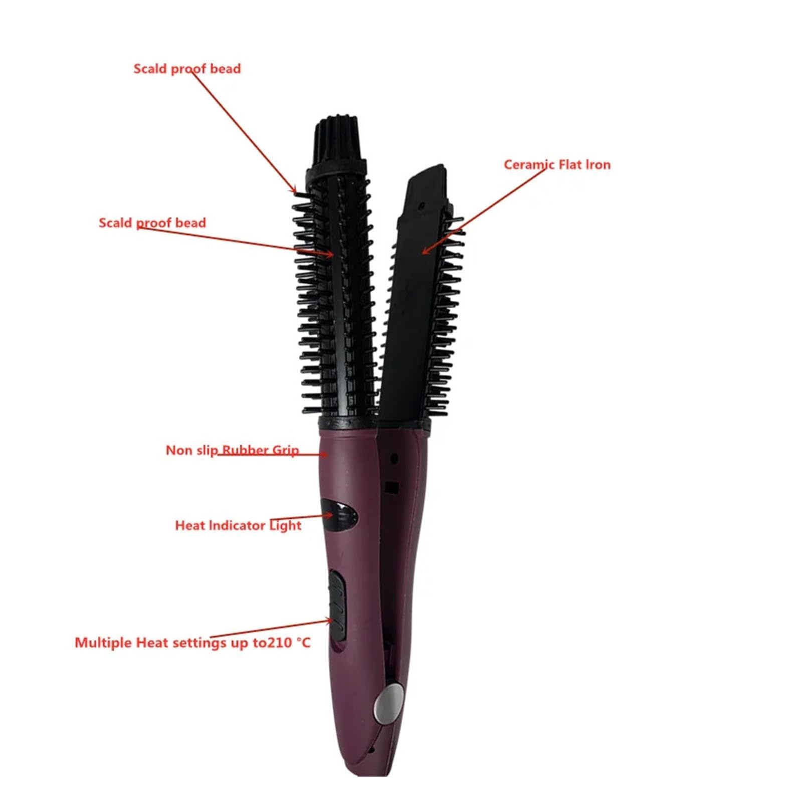 Le fer à friser électrique à vitesse élevée et basse ne fait pas mal aux cheveux, peigne à cheveux, fleur de poire, forme de brosse ronde électrique cuicui