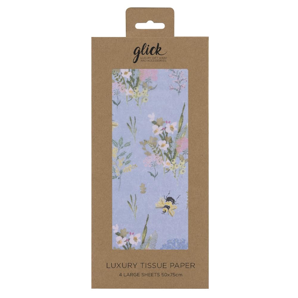 Stephanie Dyment Blue Bees Glick 4 Sheets Tissue Wrapping Paper 50 x 75 cm