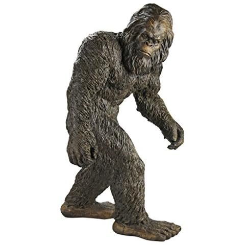 Design Toscano Bigfoot the Yei Indoor/Outdoor Garden Statue Cryptid Sculpture, Large, 28 Inch Tall, Cast Stone Resin, Brown Finish Cover