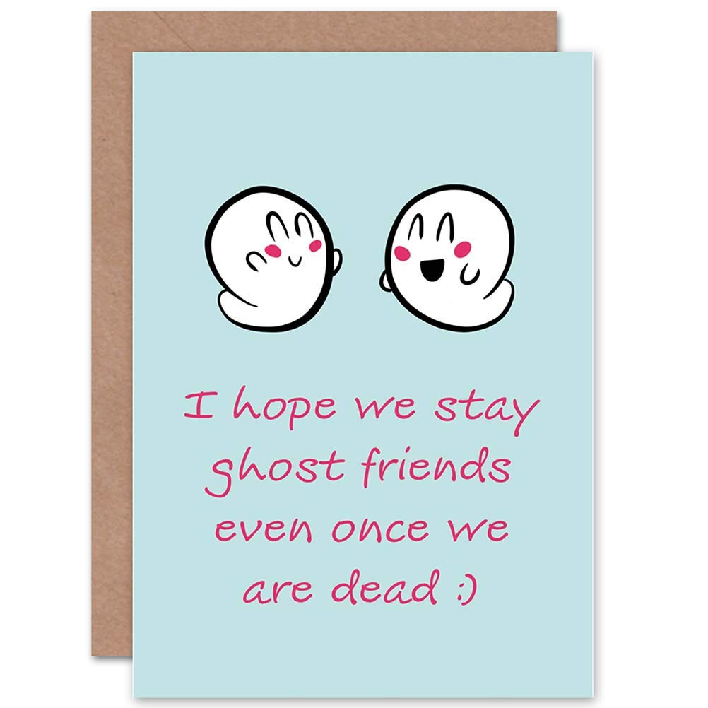 Wee Blue Coo CARD GREETING FRIENDSHIP GHOST FRIEND FUN GIFT