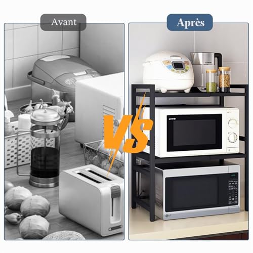 Étagère à micro-ondes extensible pour gagner de la place en cuisine - 3