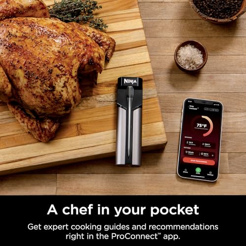 Ninja Air Fryer & Toaster Oven + ProChef Wireless Probe, Prestige Smart XL Air Fryer, Grill, with Probe Bluetooth App Connection, Waterproof, US Only