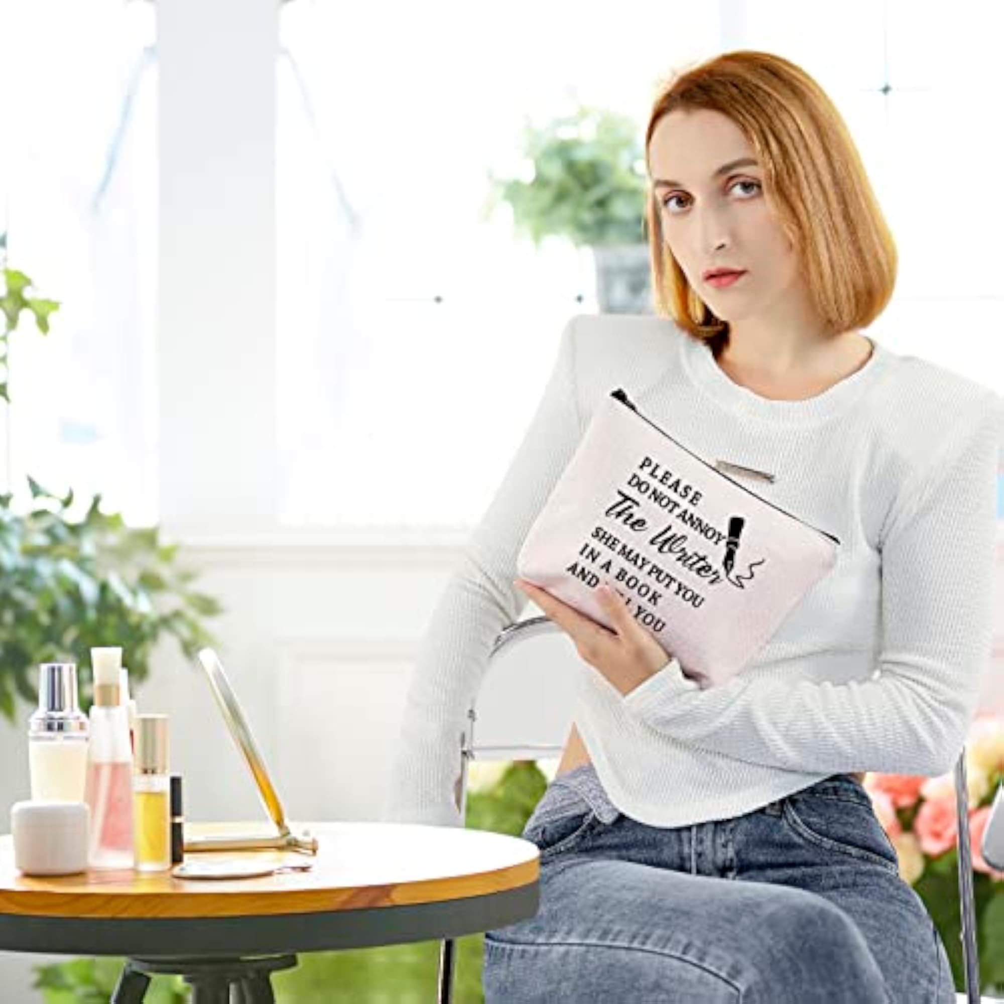 Writer Gift Cosmetic Bag, Please Do Not Annoy The Writer