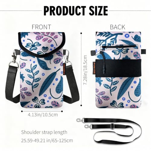 Image of Neoprene Phone Sleeve Pouch Case Bag for Men Women w /Crossbody Strap /Neck Lanyard for iPhone 17 /16 /15 /14 Pro Max, Samsung S25,Pixel 10