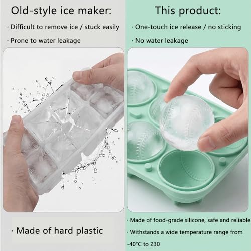Bandeja de Hielo Silicona Verde 2 Pzas Forma Pelota 5.5 cm miniatura 5