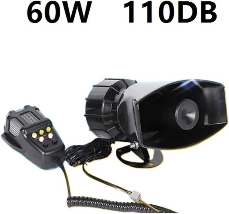 New 12V Car Alarm Tone Sound Car Emergency Siren Automobile Siren Horn 60W Mic PA Speaker System Emergency Amplifier