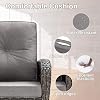 Belord Patio Furniture Swivel Glider PE Wicker Chairs, Outdoor Swivel Rocker Seating with Cushions for Porch Deck Balcony, Brown/Gray #4