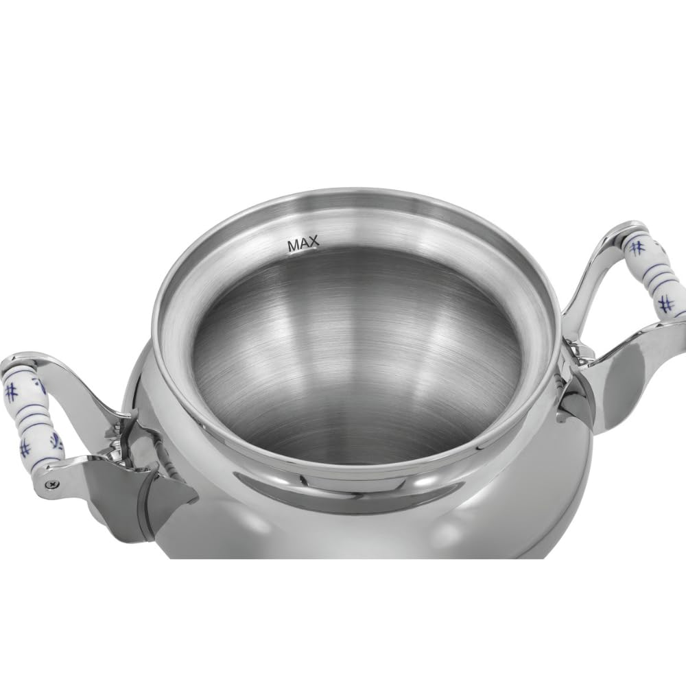 MBH - Samovar de 15L profesional con tetera. Hervidor de agua industrial con asas de cerámica para hosteleria.
