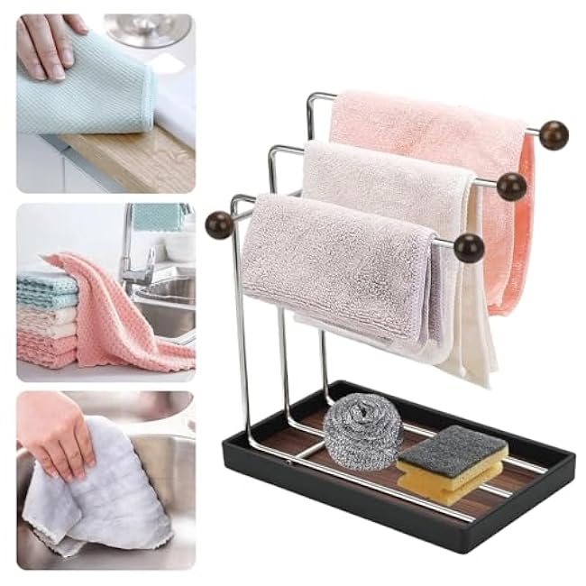 Dish Rag Holder-Sponge Rack-Kitchen Rag Holder-for Storing Sponge Brushes,Soap and Rags