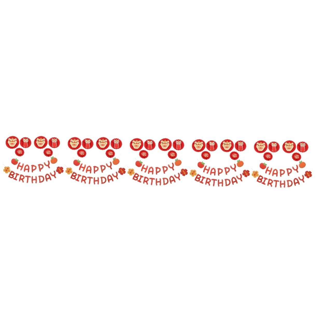 TOPBATHY 5 Juegos conjunto de de danza del decoración fiesta pancarta cumpleaños decoraciones de ceremonia de boda feliz cumpleaños pancarta de aniversario rojo