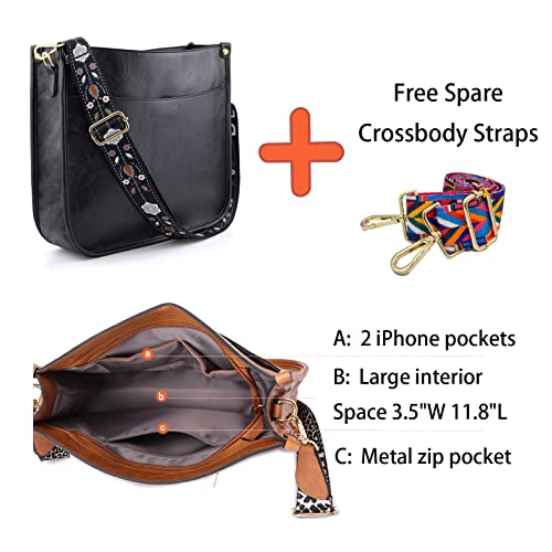 KlaOYer 2 Adjustable Strap Bag,Crossbody Bags Women,Guitar Strap Purse,Vegan Handbags Soft Shoulder Bag For Women - Image 2