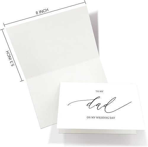 Miniatura 2 de Nchigedy Tarjeta del día de boda para padre, tarjeta de agradecimiento, interior en blanco, 8 x 5.3 pulgadas, tarjeta pesada, funda protectora