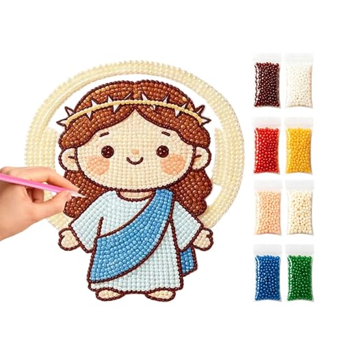 Kit peinture diamant premium Jésus brillant toile adhésive art de qualité