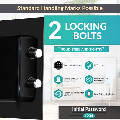 Image of Plantex 56 Litre Digital Safe Locker for Home /Quality-Checked Unit with Minor Transit Marks /Electronioc Safe /Assured by Plantex (Black)
