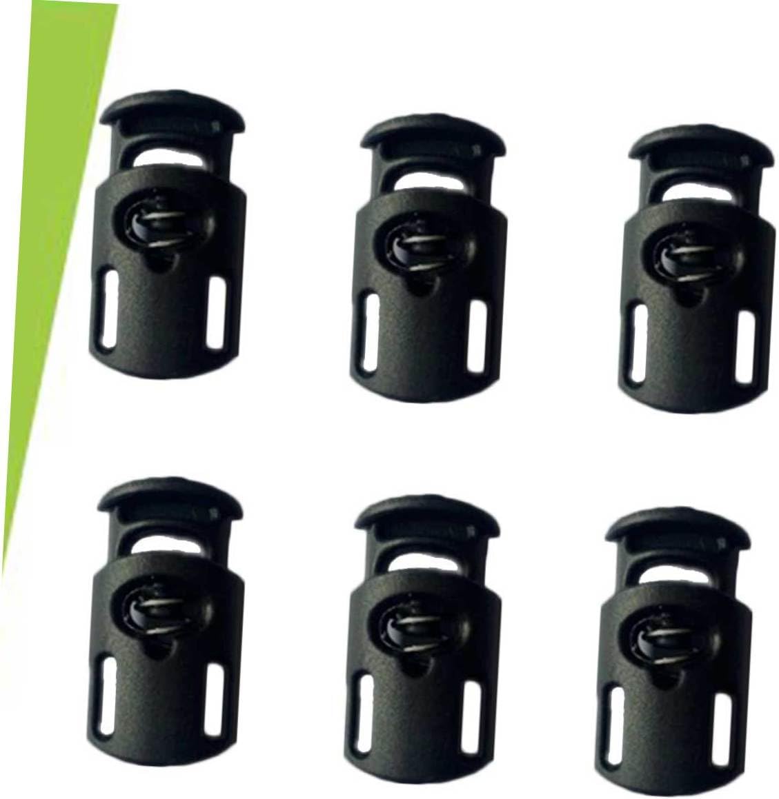 Anneome 500pcs Plastic Drawstring Toggle String Cord Locks Rope Cord Locks Laces for Boots Tent Black