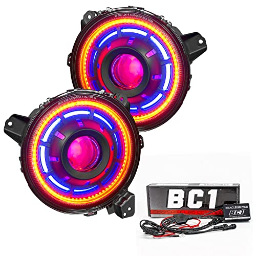 ORACLE Lighting Oculusâ„¢ ColorSHIFTÂ® Bi-LED Projector Headlights for Jeep JL / Gladiator JT