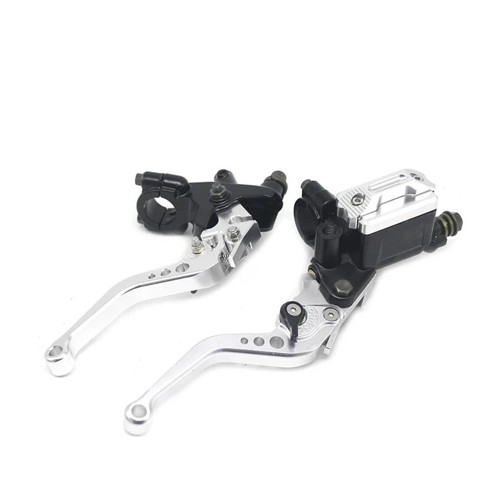 pour 50-300CC Moto Frein Embrayage Universel pour 22mm 7/8 "Moto Hydraulique Frein Et Embrayage Maître-Cylindre Réservoir Levier Moto Frein Embrayage Leviers d'embrayage(Size:Silver Set)