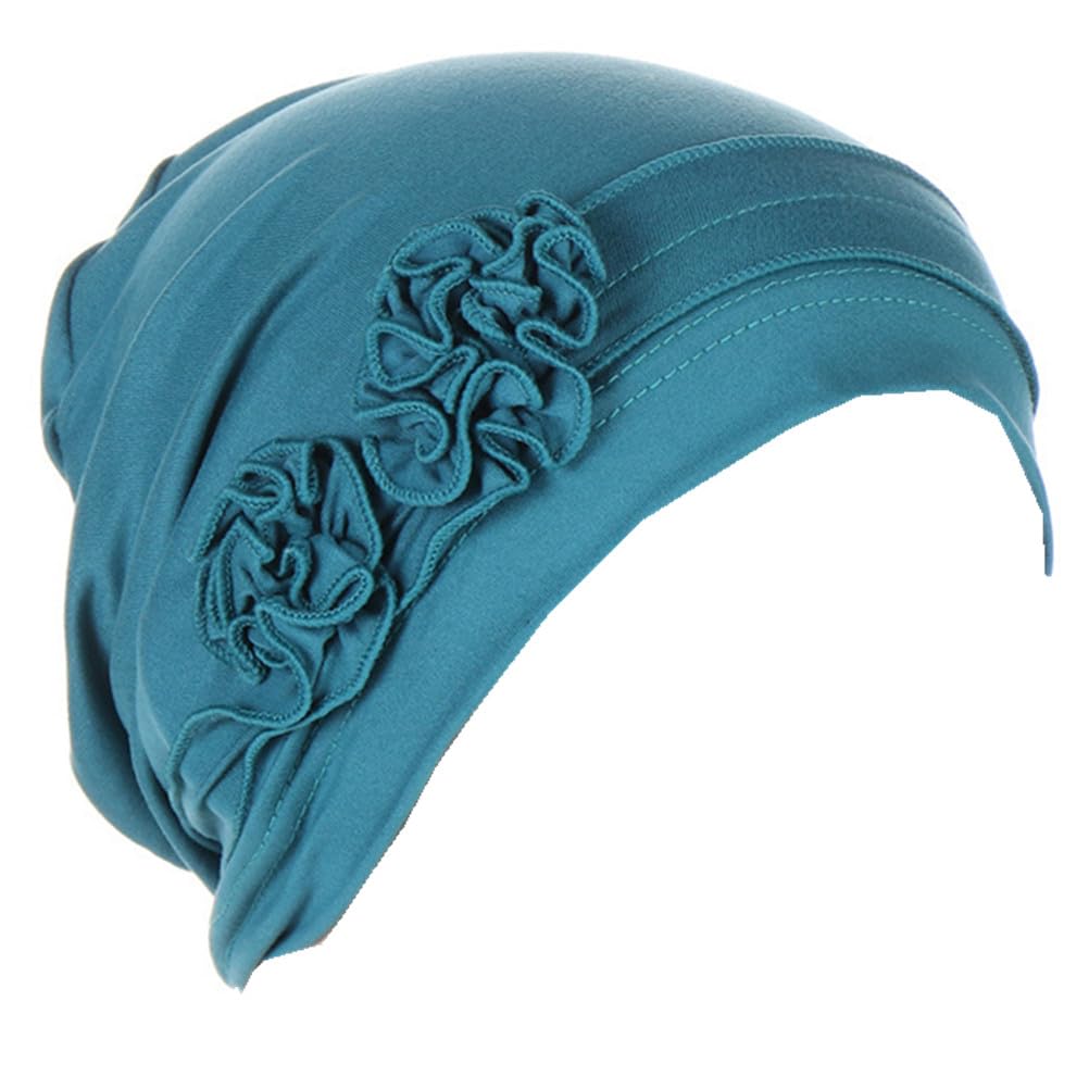 YYAOJHAO Flower Turban Hats for Women - Pre Tied Twist Solid Hedwrap Caps Chemo Cancer Headwear Headscarf Hair Loss Cover
