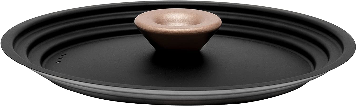 Meyer Accent Series Stainless Steel Universal Pots and Pan/Cookware Lid, Medium, Matte Black