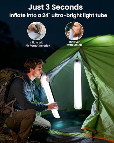 Lanterne solaire de camping gonflable portable noire 4 modes - 2