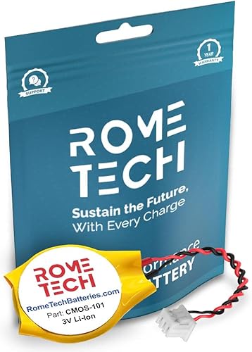 Rome Tech CR2032 BIOS CMOS Batería para Dell Inspiron 700M  DELL Inspiron 710M - Batería de respaldo para laptop 3V RTC CR 2032 con 2 cables