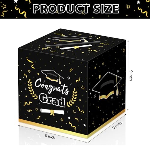 Image of Kelool Graduation Card Box 2026 Graduation Decorations 2026 Congrats Grad Card Boxes 9x 9 x 9 inches Gift Cards Box for Graduation Party Favors Decor Supplies Props