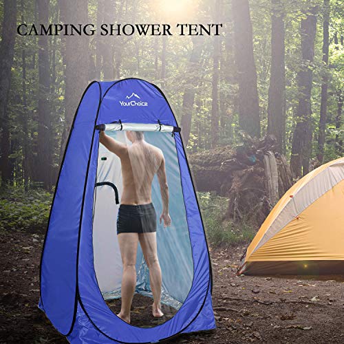 Image of Your Choice Pop Up Shower Tent 47.2 inch Wx74.8 /82.7 inch H Privacy Changing Tent | Waterproof Silver Coating Portable Shelter with Carry Bag for Camping, Beach, RV, Hiking, Fishing