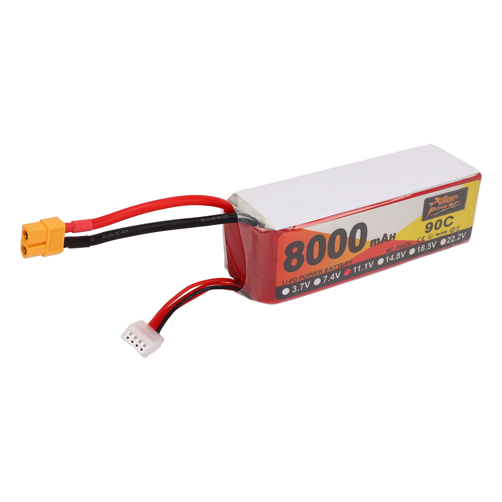 Fdit Batteria RC Lipo a Lunga Durata 8000mAh 11.1V 3S 90C Guscio Rigido per Camion Cisterna FPV Quadcopter