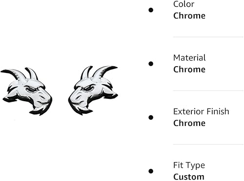 Miniatura 6 de Par de emblemas de cabeza personalizados 3D de repuesto para TRX Ram 1500 Fender Badge Hellcat (cromado)