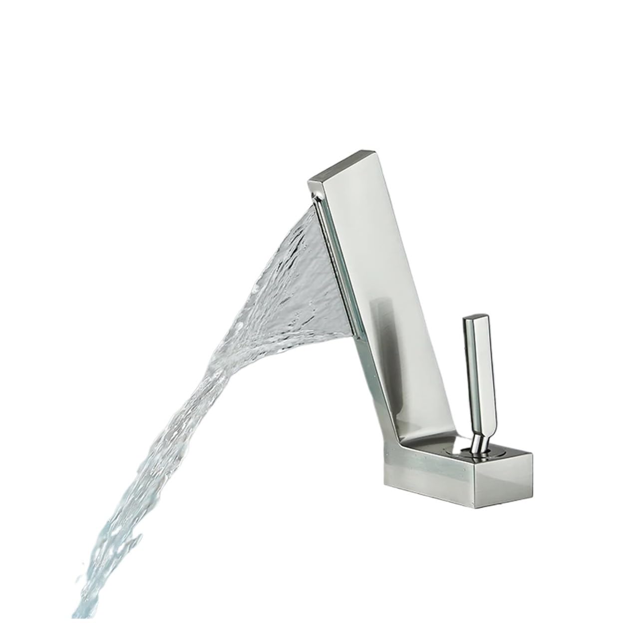 Mitigeur de lavabo en laiton massif nickel brossé pour meuble de salle de bain