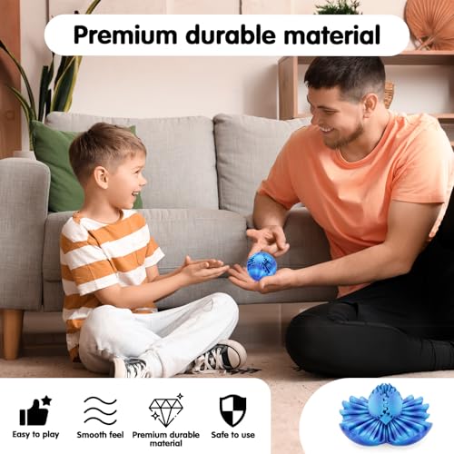 Image of Gear Ball 3D Printed Cube Fidget Toy,Gear Sphere Fidget Toys,Sensory Toys for Stress and Anxiety Relief, Desk Toy Fidget Spinners,Stocking Stuffers for Adults & Kids Gift (Aurora Blue, 2.3 Inch)