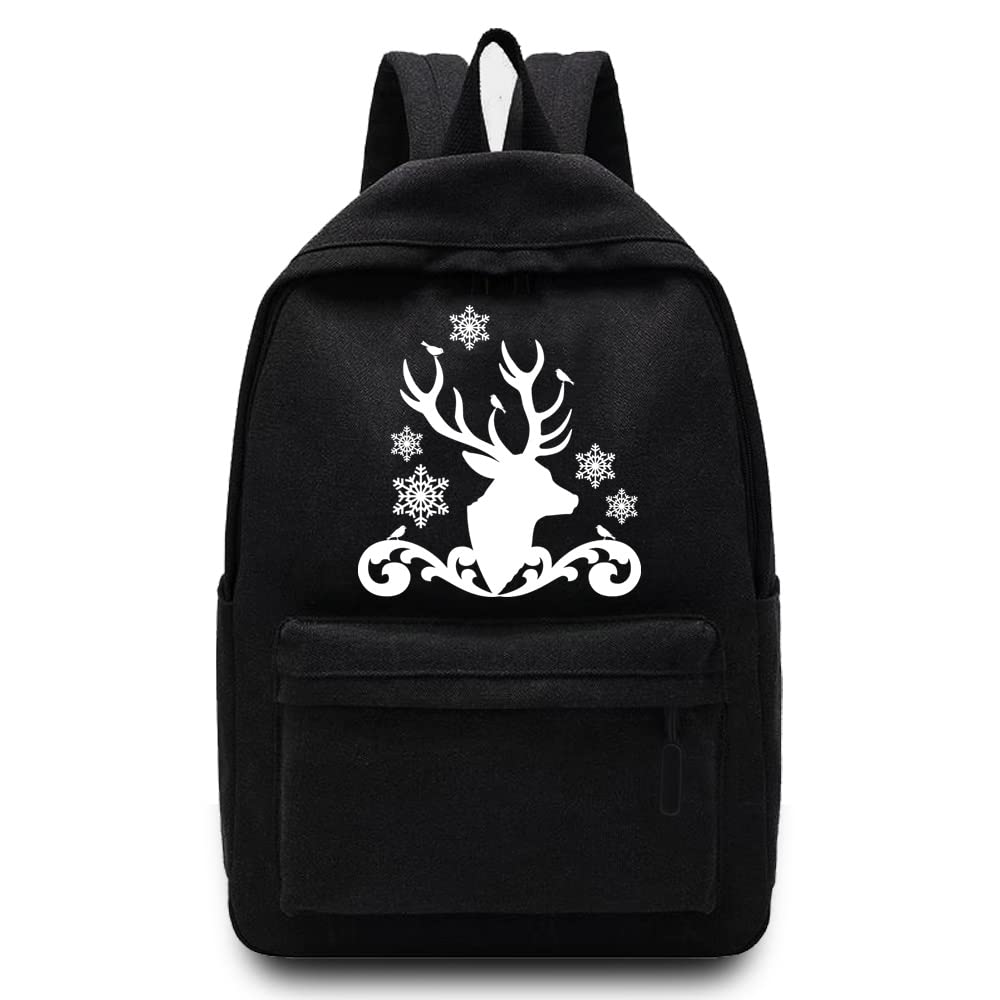 Basics Backpack/Daypack with Padded Shoulder Straps, Side Pockets Hiking Daypack Walking Rucksack Foldable Camping for Water Bottle and Laptop Sleeve, (Reindeer)