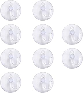 Voarge - Ventosa con gancio, 40 pezzi, trasparente supporto per catena di luci, ventose con gancio in plastica per finestra, cucina, bagno, specchio in metallo per ghirlande, luci ecc.