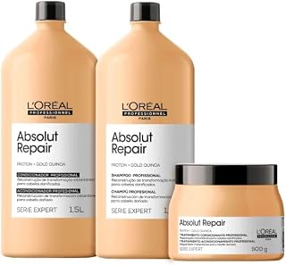 Kit Absolut Repair Gold Quinoa Shampoo 1500ml+ Condicionador 1500ml+ Máscara 500g