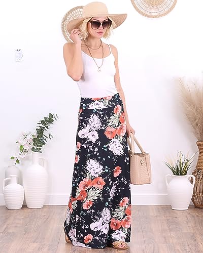 Image of Popana Long Maxi Skirt for Women, Flowy Long Skirts for Women | High Waisted Soft Trendy Rayon, Sundress Convertible Skirt, Long Length Bodycon Maxi Skirt, Petite and Plus Size