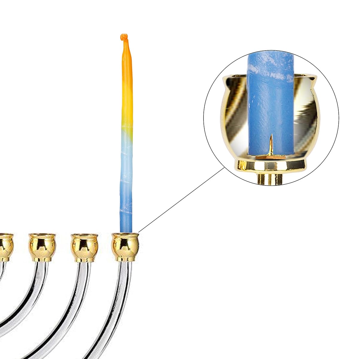 Candeliere a Nove Teste in Lega di Zinco Menora da 18 cm, candelabro a Forma di Stella di David, Regalo di Capodanno ebraico, Adatto per la Decorazione di Feste di Hanukkah