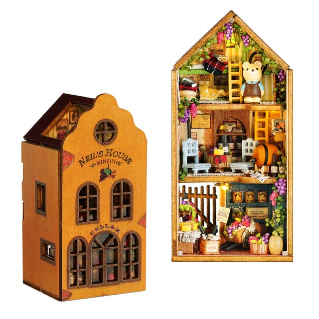 ТоуUAE - Mothers Day Gifts Diy Ԁollhouse Miniature Ԁoll House Furniture Box Theatre Building Kit Тоуs for Children Birthday Gift (QH03)