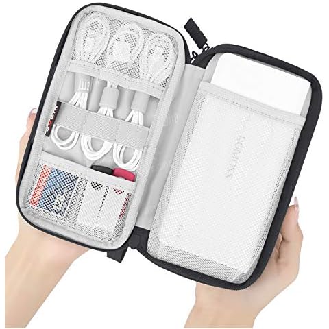 Portable Small Travel Bag Organizer,BUBM Electronics Accessories Bag Cable Bag Memory Card Battery Storage Mobile Disk Bag Case (Black) Cover
