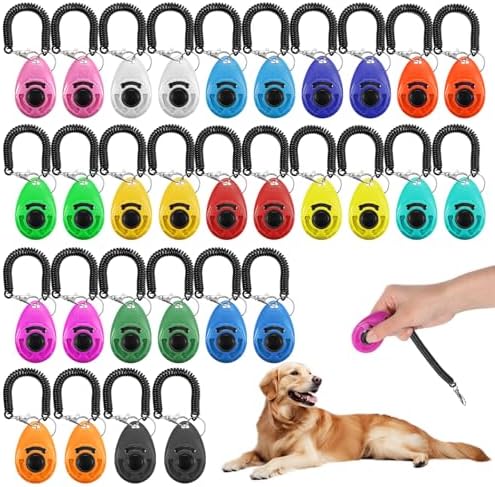 30 Pcs Dog Training Clicker, Pet Behavioral Training Clickers wit...