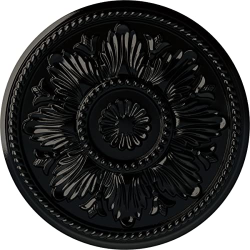 Image of Ekena Millwork CM18EDBPS Edinburgh Ceiling Medallion, Black Pearl