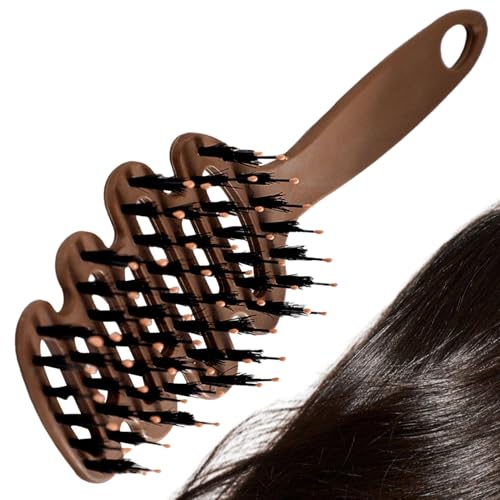 Cepillo para el cabello con cerdas de jabalí – Cepillo desenredante – Peine de peinado – Para aumentar el volumen masaje alisado cuidado cabello rizado secado viaje ducha casa