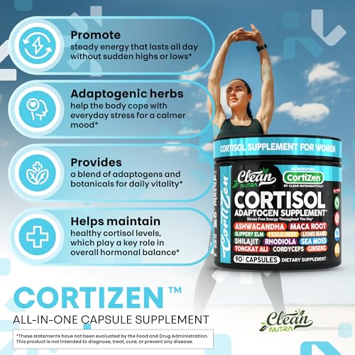 Clean Nutra Cortisol Supplements For Women | Maca Root Ashwagandha Cortisol Detox Manager Reducer + Slippery Elm Fenugreek Lions Mane Shilajit Rhodiola Sea Moss Tongkat Ali Cordyceps Ginseng Beet Root - Image 6