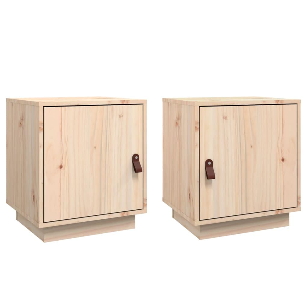 New Vidaxl (Brown) 1/2X Solid Wood Pine Bedside Cabinet Table Bed Cabinet Multi Colours Brown 818276