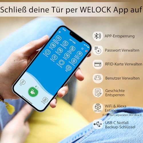 WELOCK PCB41 Elektronisches Türschloss mit Zahlencode,Smart Türschloss Code,RFID...